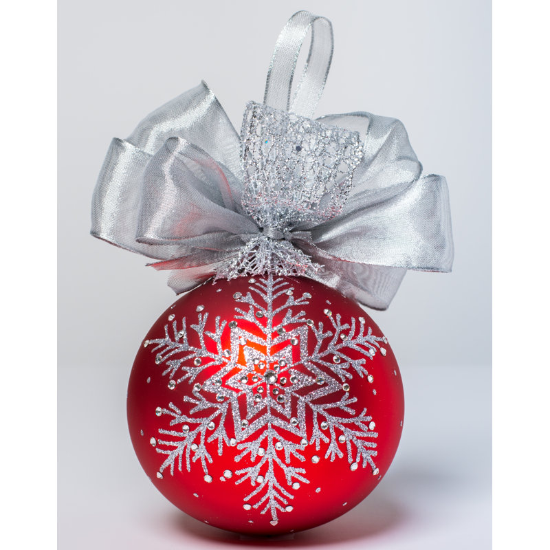 The Holiday Aisle® Sparkly Snowflake Ball Ornament Wayfair